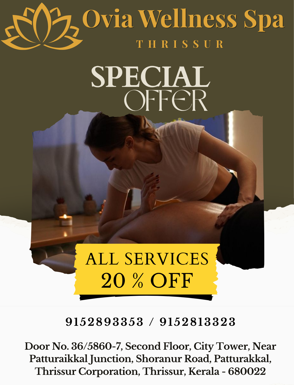 Full body massage offer at Ovia Wellness Spa
