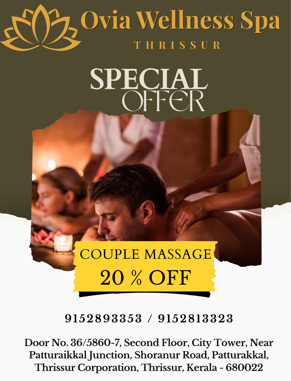 Four hand massage offer at Ovia Wellness Spa